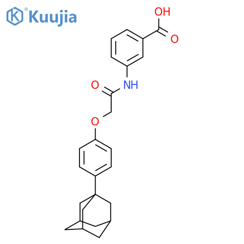 3-{2-4-(adamantan-1-yl)phenoxyacetamido}benzoic acid structure