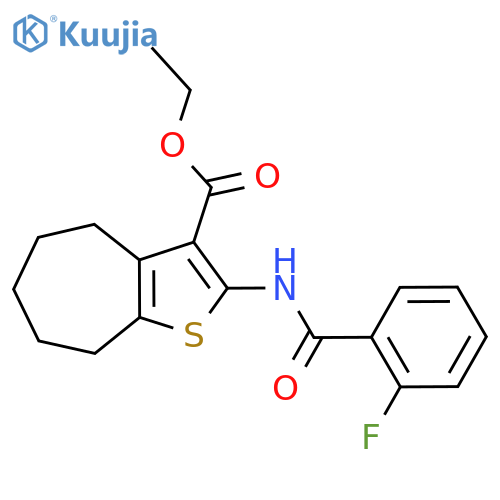 ethyl 2-(2-fluorobenzamido)-4H,5H,6H,7H,8H-cycloheptabthiophene-3-carboxylate structure