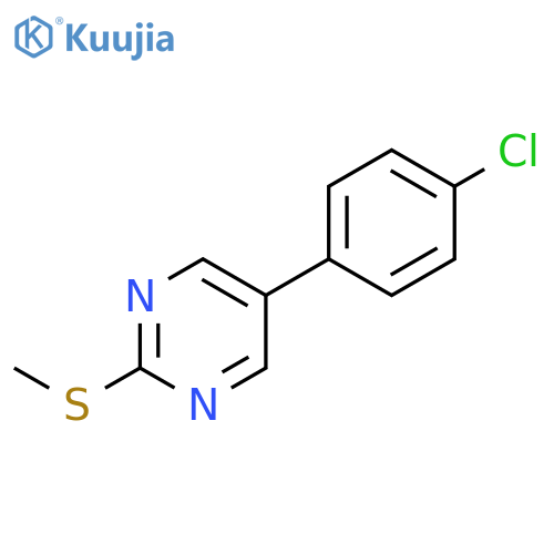 Pyrimidine, 5-(4-chlorophenyl)-2-(methylthio)- structure