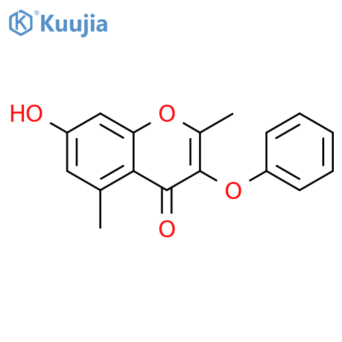 7-hydroxy-2,5-dimethyl-3-phenoxy-4H-chromen-4-one structure