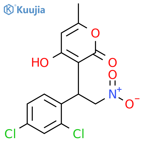 3-[1-(2,4-Dichlorophenyl)-2-nitroethyl]-4-hydroxy-6-methyl-2H-pyran-2-one structure