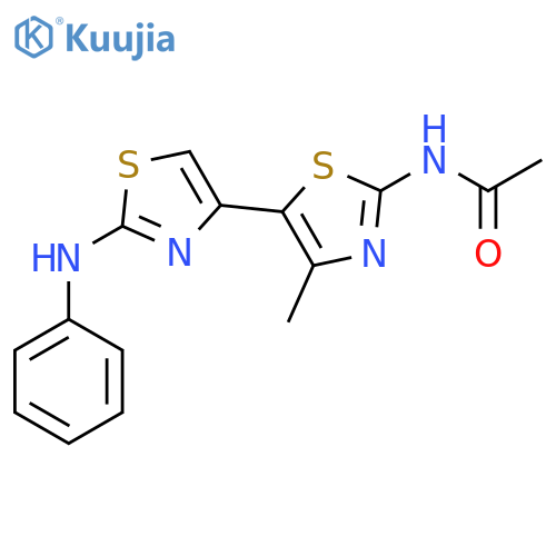 N-[5-(2-anilino-1,3-thiazol-4-yl)-4-methyl-1,3-thiazol-2-yl]acetamide structure