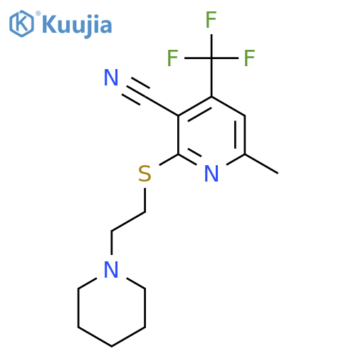 6-Methyl-2-{[2-(piperidin-1-yl)ethyl]sulfanyl}-4-(trifluoromethyl)pyridine-3-carbonitrile structure