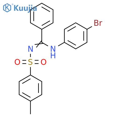 N-(4-bromophenyl)-N'-(4-methylbenzenesulfonyl)benzenecarboximidamide structure
