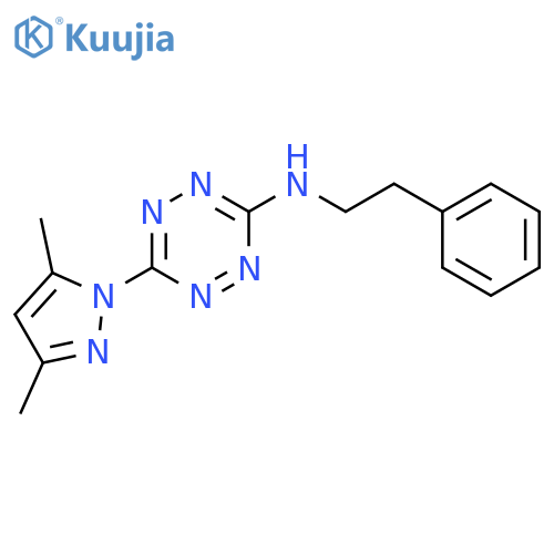 6-(3,5-dimethyl-1H-pyrazol-1-yl)-N-phenethyl-1,2,4,5-tetraazin-3-amine structure