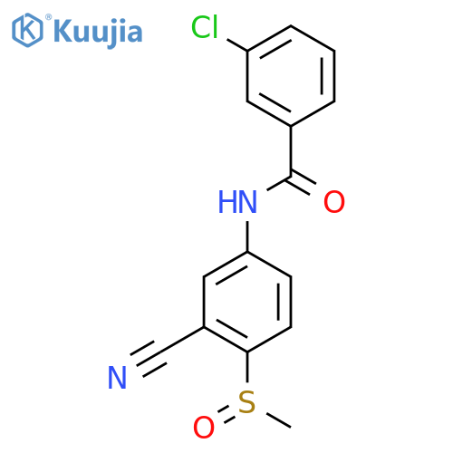 3-Chloro-N-(3-cyano-4-(methylsulfinyl)phenyl)benzenecarboxamide structure