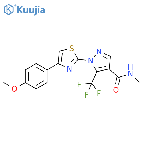 1H-Pyrazole-4-carboxamide, 1-[4-(4-methoxyphenyl)-2-thiazolyl]-N-methyl-5-(trifluoromethyl)- structure