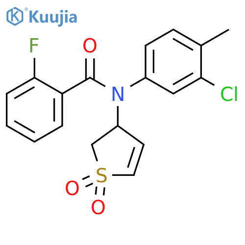 N-(3-chloro-4-methylphenyl)-N-(1,1-dioxo-2,3-dihydro-1lambda6-thiophen-3-yl)-2-fluorobenzamide structure
