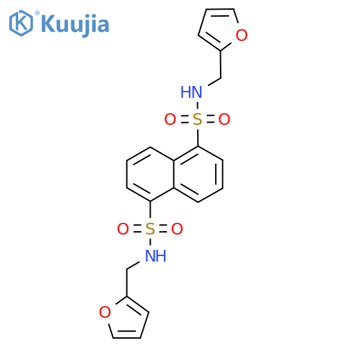 N1,N5-bis(furan-2-yl)methylnaphthalene-1,5-disulfonamide structure