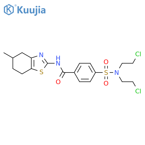 4-bis(2-chloroethyl)sulfamoyl-N-(5-methyl-4,5,6,7-tetrahydro-1,3-benzothiazol-2-yl)benzamide structure