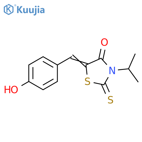 (5Z)-5-[(4-hydroxyphenyl)methylidene]-3-(propan-2-yl)-2-sulfanylidene-1,3-thiazolidin-4-one structure