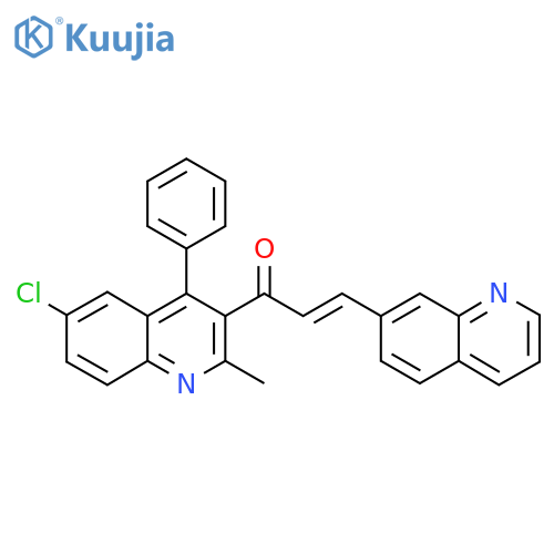 (2E)-1-(6-chloro-2-methyl-4-phenylquinolin-3-yl)-3-(quinolin-7-yl)prop-2-en-1-one structure