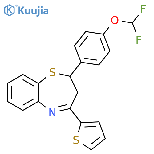 2-4-(difluoromethoxy)phenyl-4-(thiophen-2-yl)-2,3-dihydro-1,5-benzothiazepine structure