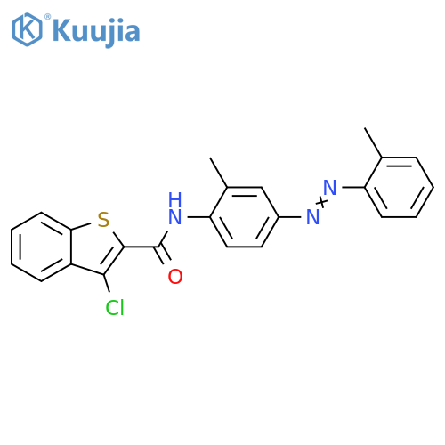 3-chloro-N-{2-methyl-4-(Z)-2-(2-methylphenyl)diazen-1-ylphenyl}-1-benzothiophene-2-carboxamide structure