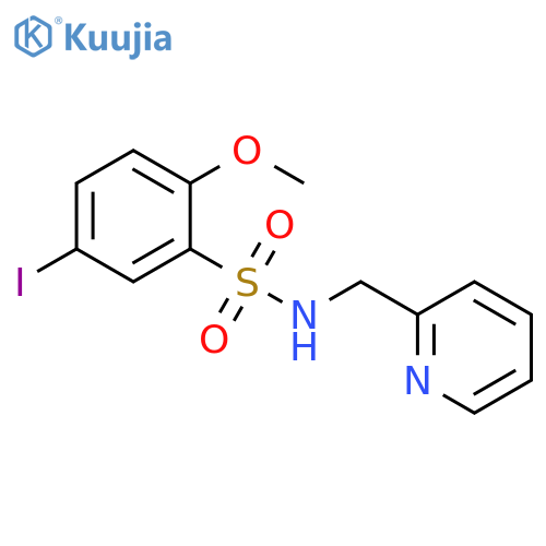 5-iodo-2-methoxy-N-(pyridin-2-yl)methylbenzene-1-sulfonamide structure