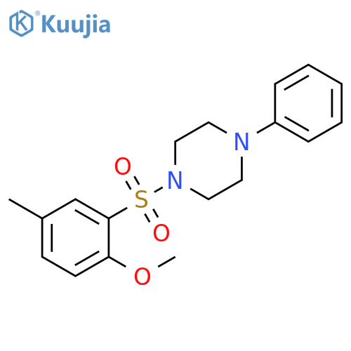 1-(2-methoxy-5-methylbenzenesulfonyl)-4-phenylpiperazine structure