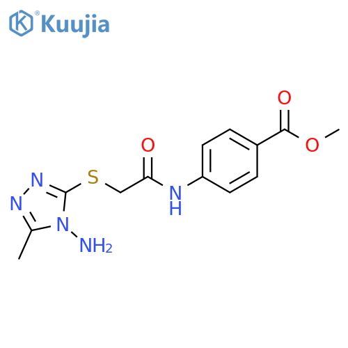 methyl 4-{2-(4-amino-5-methyl-4H-1,2,4-triazol-3-yl)sulfanylacetamido}benzoate structure