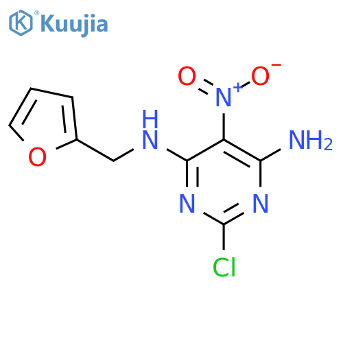 2-chloro-N4-(furan-2-yl)methyl-5-nitropyrimidine-4,6-diamine structure
