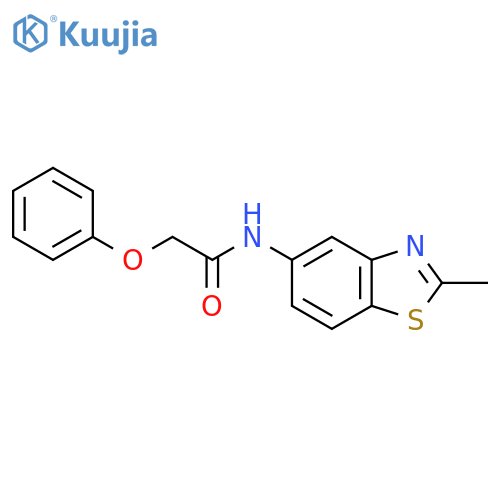 N-(2-methyl-1,3-benzothiazol-5-yl)-2-phenoxyacetamide structure
