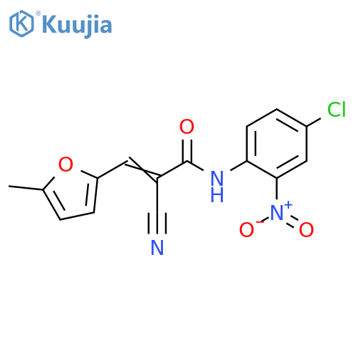 (2Z)-N-(4-chloro-2-nitrophenyl)-2-cyano-3-(5-methylfuran-2-yl)prop-2-enamide structure