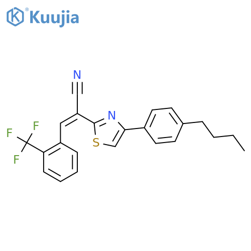 (2Z)-2-4-(4-butylphenyl)-1,3-thiazol-2-yl-3-2-(trifluoromethyl)phenylprop-2-enenitrile structure