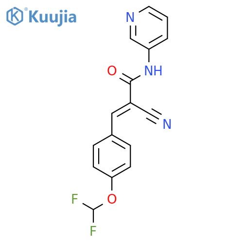 2-cyano-3-[4-(difluoromethoxy)phenyl]-N-(pyridin-3-yl)prop-2-enamide structure