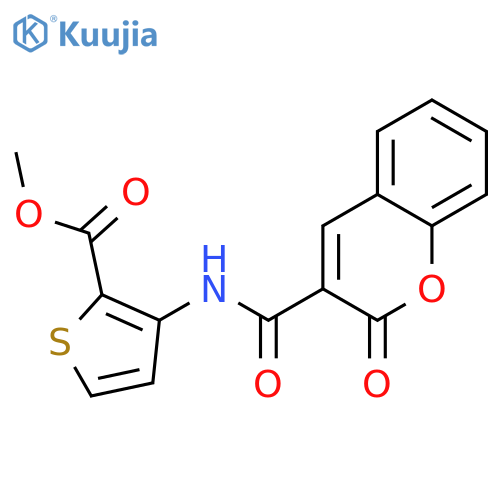 methyl 3-(2-oxo-2H-chromene-3-amido)thiophene-2-carboxylate structure