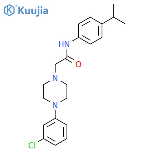 2-[4-(3-Chlorophenyl)piperazinyl]-N-[4-(methylethyl)phenyl]acetamide structure