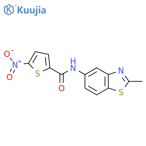 N-(2-methyl-1,3-benzothiazol-5-yl)-5-nitrothiophene-2-carboxamide structure
