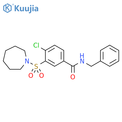 3-(azepane-1-sulfonyl)-N-benzyl-4-chlorobenzamide structure
