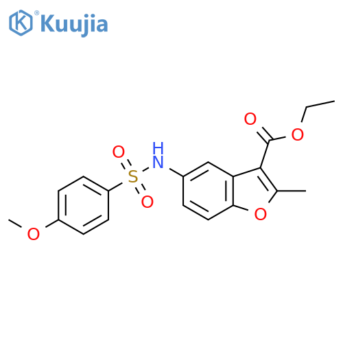 ethyl 5-(4-methoxybenzenesulfonamido)-2-methyl-1-benzofuran-3-carboxylate structure