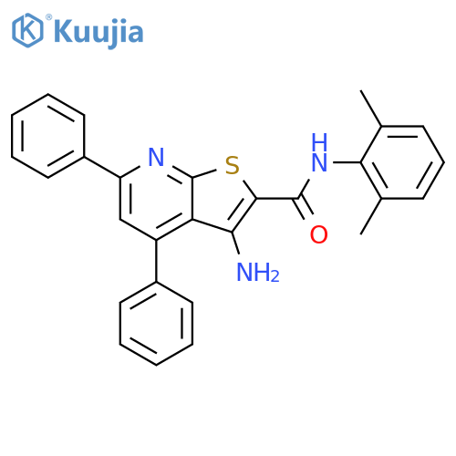 <br>3-Amino-4,6-diphenyl-thieno[2,3-b]pyridine-2-carboxylic acid (2,6-dimethyl- phenyl)-amide structure