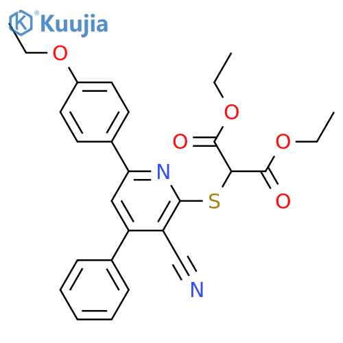 <br>2-[3-Cyano-6-(4-ethoxy-phenyl)-4-phenyl-pyridin-2-ylsulfanyl]-malonic acid  diethyl ester structure