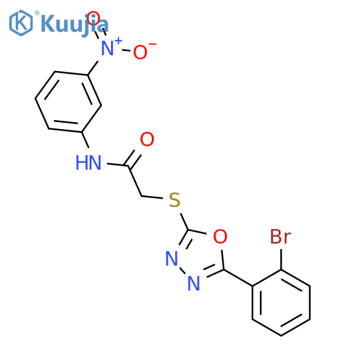 <br>2-[5-(2-Bromo-phenyl)-[1,3,4]oxadiazol-2-ylsulfanyl]-N-(3-nitro-phenyl)-ace tamide structure