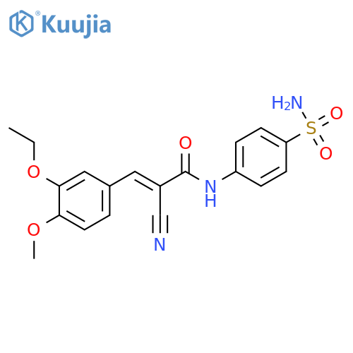 (E)-2-cyano-3-(3-ethoxy-4-methoxyphenyl)-N-(4-sulfamoylphenyl)prop-2-enamide structure