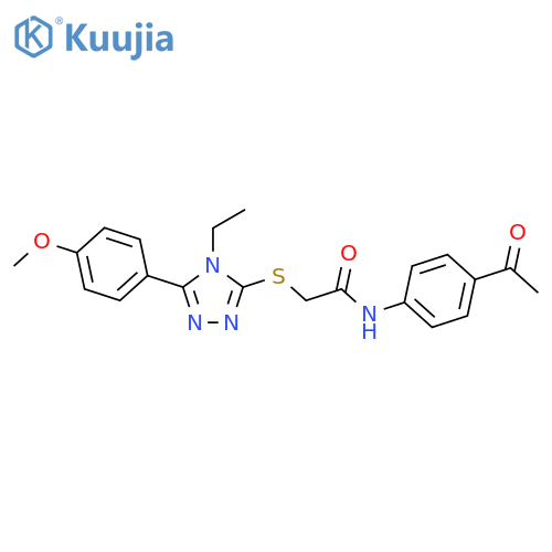 <br>N-(4-Acetyl-phenyl)-2-[4-ethyl-5-(4-methoxy-phenyl)-4H-[1,2,4]triazol-3-yls ulfanyl]-acetamide structure