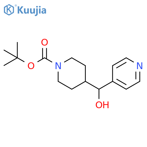 1-Piperidinecarboxylic acid, 4-(hydroxy-4-pyridinylmethyl)-, 1,1-dimethylethyl ester structure