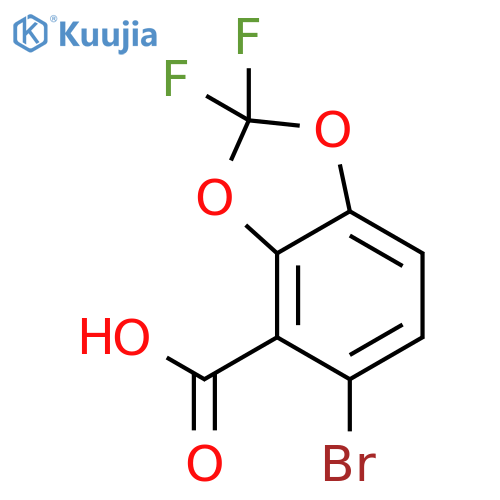 5-bromo-2,2-difluoro-1,3-dioxaindane-4-carboxylic acid structure