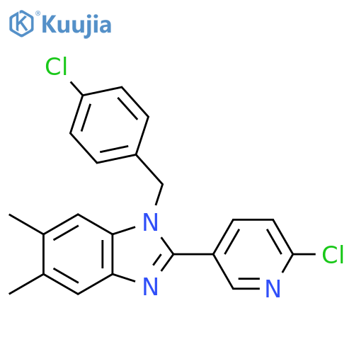 1-(4-chlorobenzyl)-2-(6-chloro-3-pyridinyl)-5,6-dimethyl-1H-1,3-benzimidazole structure