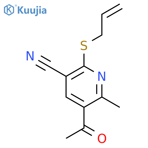 3-Pyridinecarbonitrile, 5-acetyl-6-methyl-2-(2-propenylthio)- structure