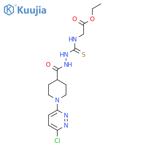 Ethyl 2-(((2-((1-(6-chloro-3-pyridazinyl)-4-piperidinyl)carbonyl)hydrazino)carbothioyl)amino)acetate structure