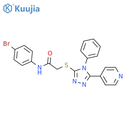<br>N-(4-Bromo-phenyl)-2-(4-phenyl-5-pyridin-4-yl-4H-[1,2,4]triazol-3-ylsulfany l)-acetamide structure