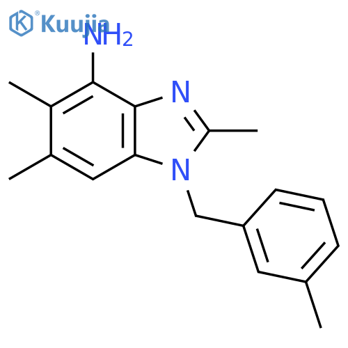 2,5,6-Trimethyl-1-[(3-methylphenyl)methyl]-1H-1,3-benzodiazol-4-amine structure