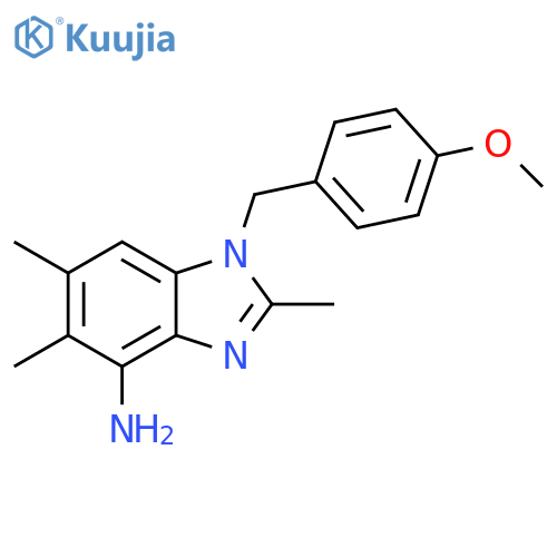 1-[(4-methoxyphenyl)methyl]-2,5,6-trimethyl-1H-1,3-benzodiazol-4-amine structure