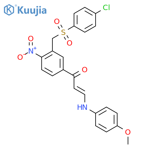 1-(3-(((4-Chlorophenyl)sulfonyl)methyl)-4-nitrophenyl)-3-(4-methoxyanilino)-2-propen-1-one structure