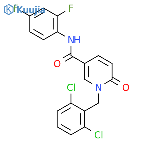 1-[(2,6-dichlorophenyl)methyl]-N-(2,4-difluorophenyl)-6-oxopyridine-3-carboxamide structure