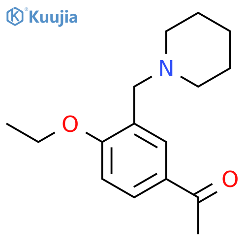 1-4-Ethoxy-3-(piperidin-1-ylmethyl)phenylethan-1-one structure