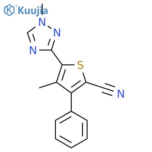 4-Methyl-5-(1-methyl-1H-1,2,4-triazol-3-yl)-3-phenyl-2-thiophenecarbonitrile structure