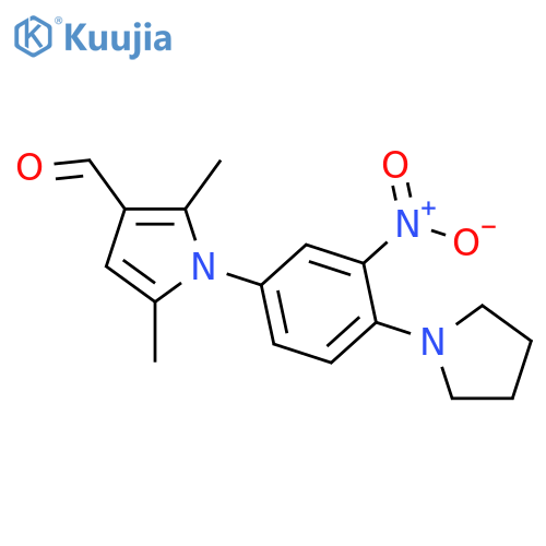 2,5-Dimethyl-1-(3-nitro-4-pyrrolidin-1-yl-phenyl)-1H-pyrrole-3-carbaldehyde structure