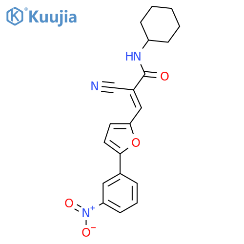 (E)-2-cyano-N-cyclohexyl-3-[5-(3-nitrophenyl)furan-2-yl]prop-2-enamide structure